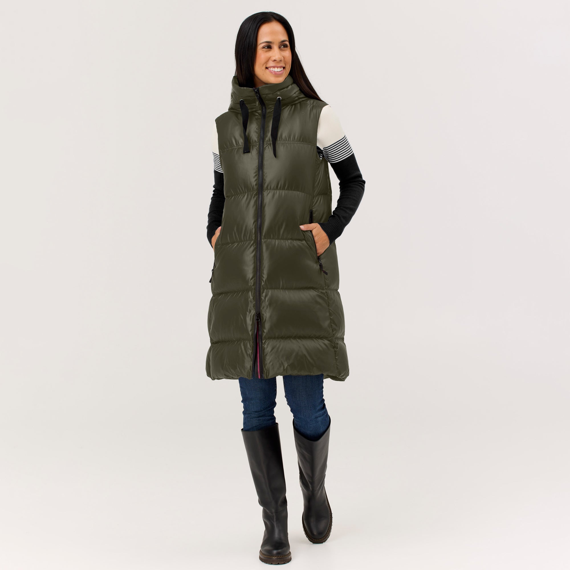 Compass Long Down Vest