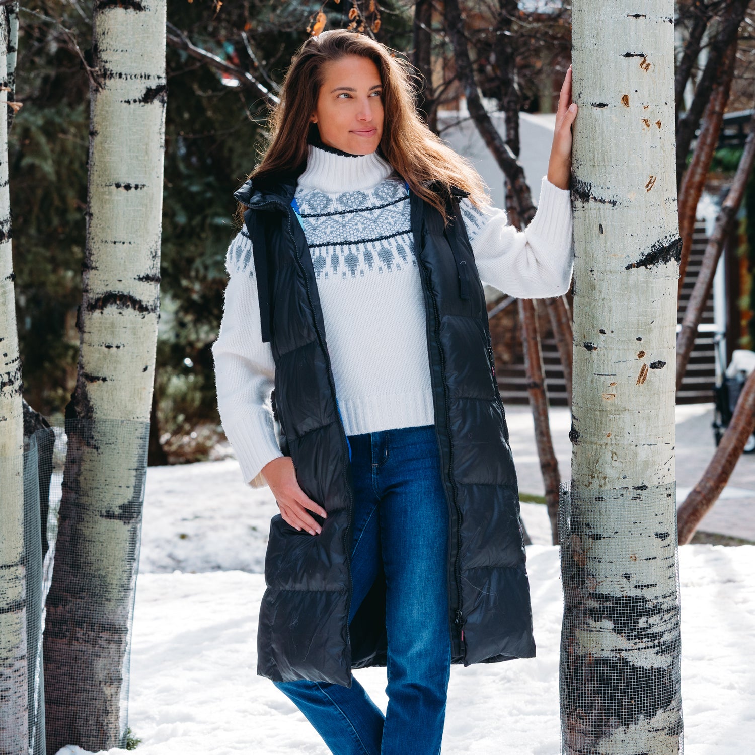 Compass Long Down Vest