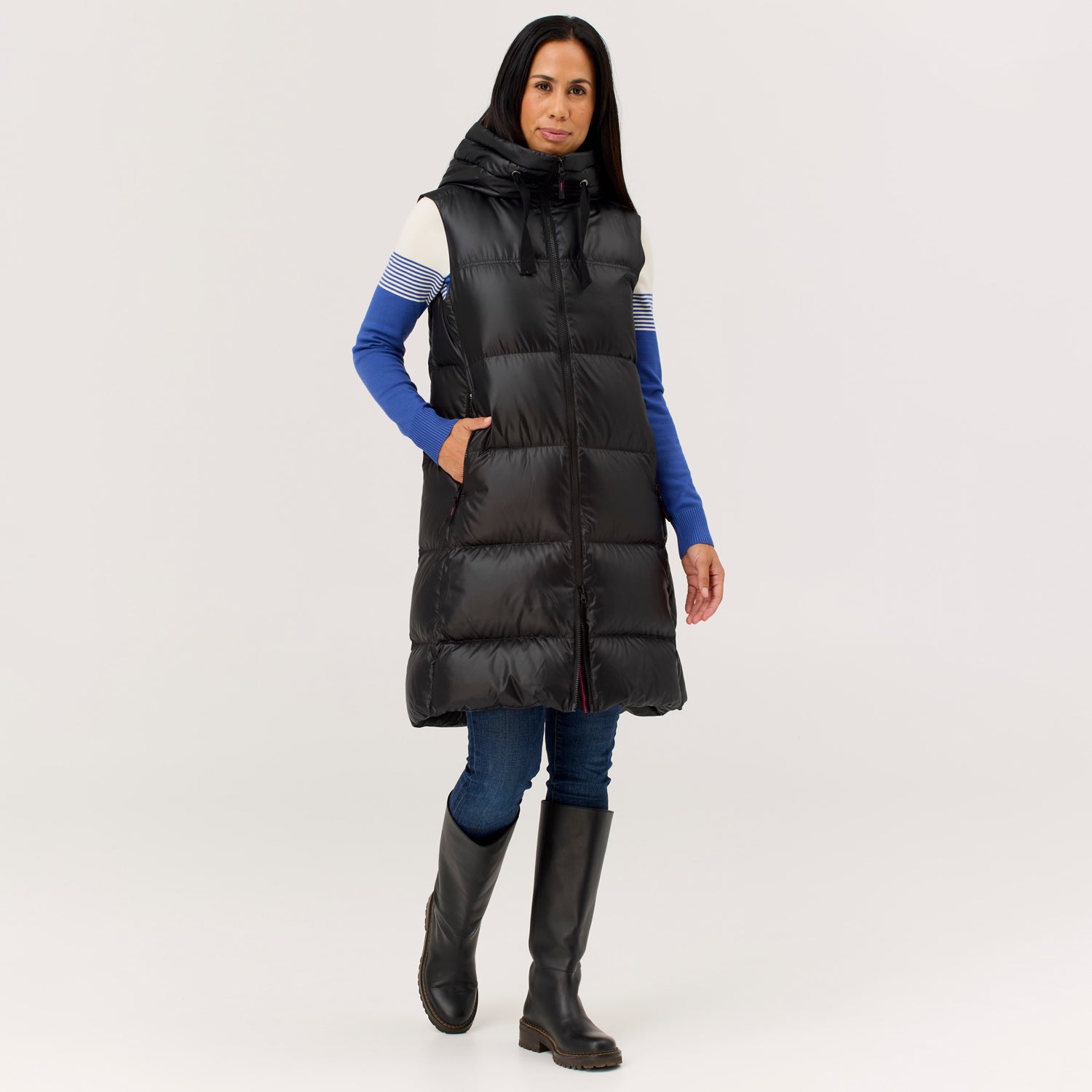 ジャケット・アウター ARGUE COCOON COAT VEST Compass Long Down Vest from Krimson Klover