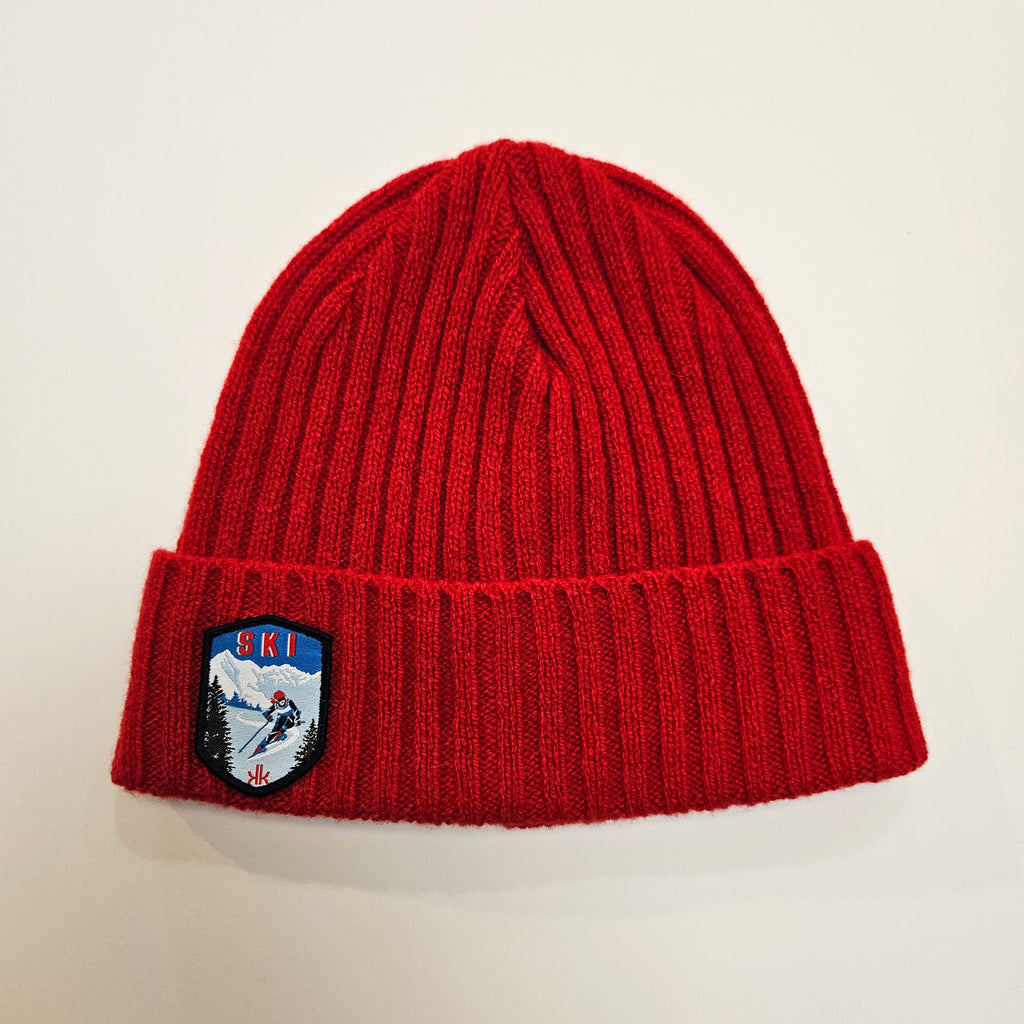 Cashmere Beanie with Patch