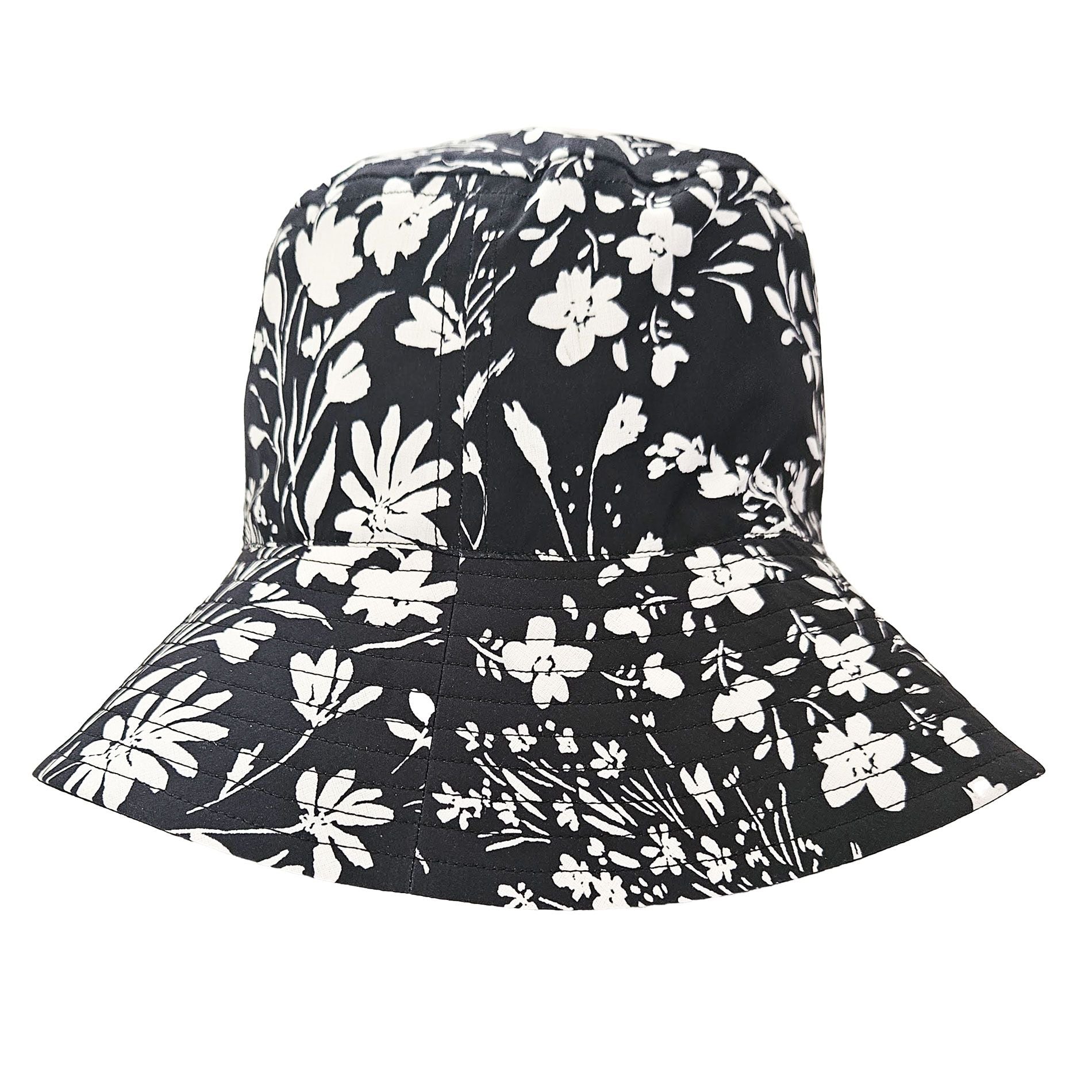 Bucket Hat - Black/White Floral