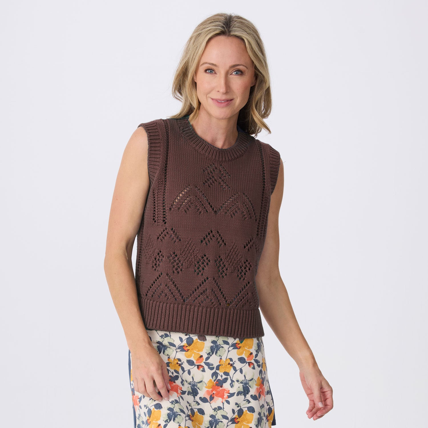 Camille Sleeveless Pointelle Sweater