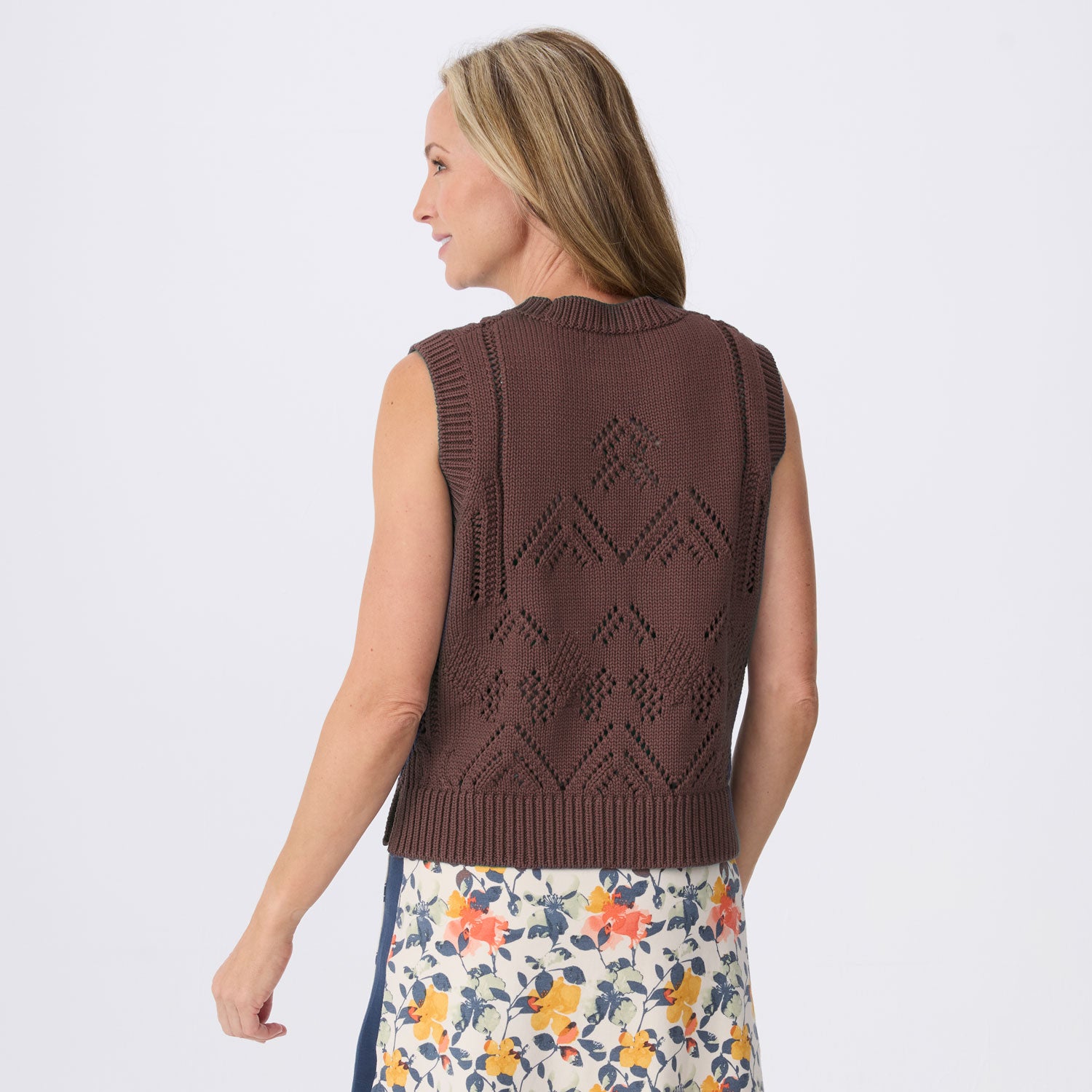 Camille Sleeveless Pointelle Sweater
