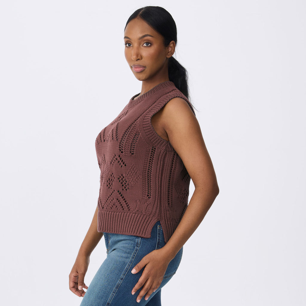 Camille Sleeveless Pointelle Sweater