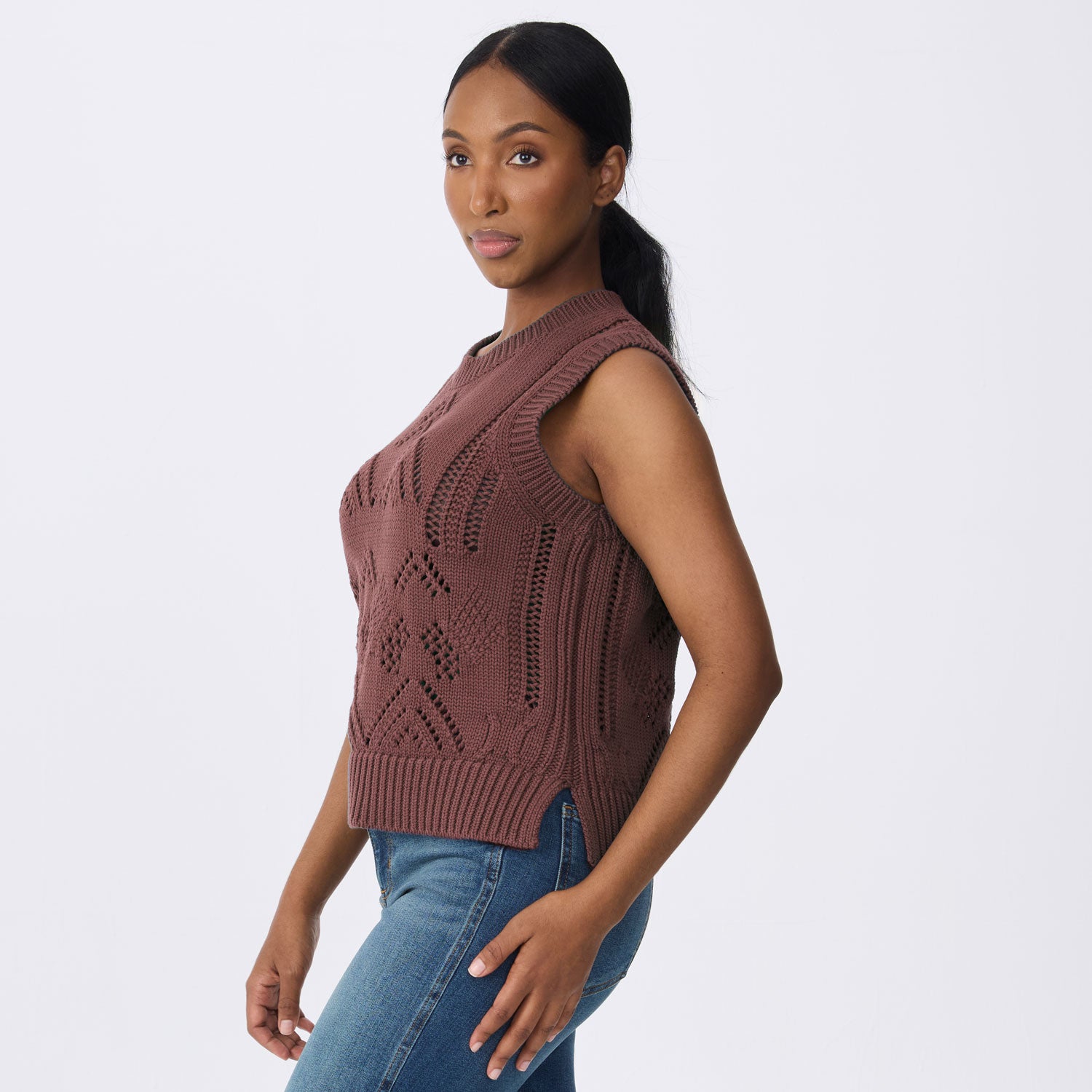 Camille Sleeveless Pointelle Sweater