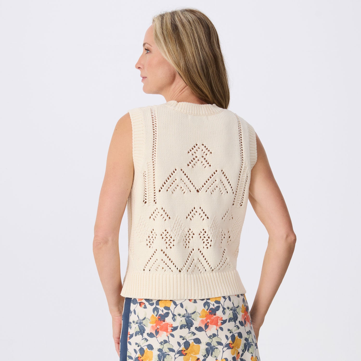 Camille Sleeveless Pointelle Sweater from Krimson Klover