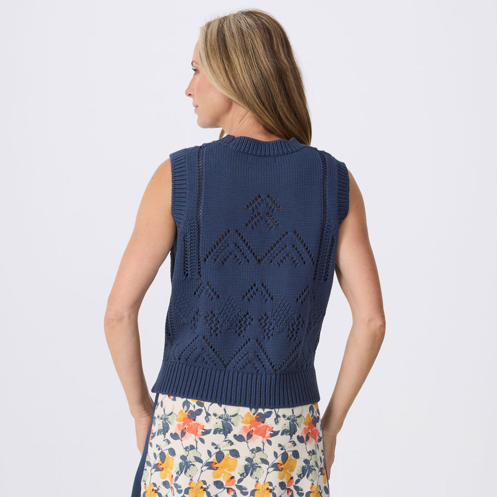 Camille Sleeveless Pointelle Sweater