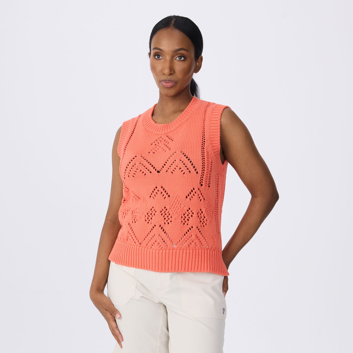 Camille Sleeveless Pointelle Sweater