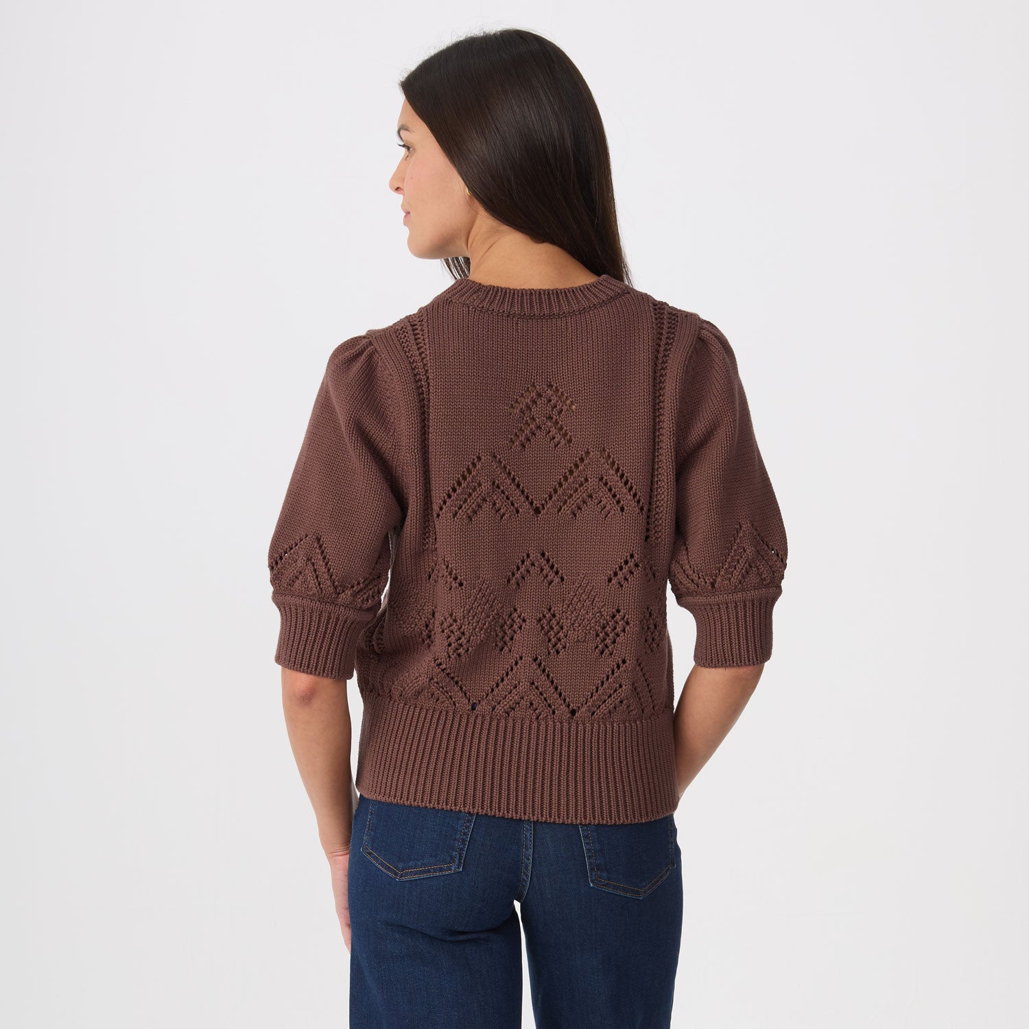 Clary Short Sleeve Pointelle Sweater