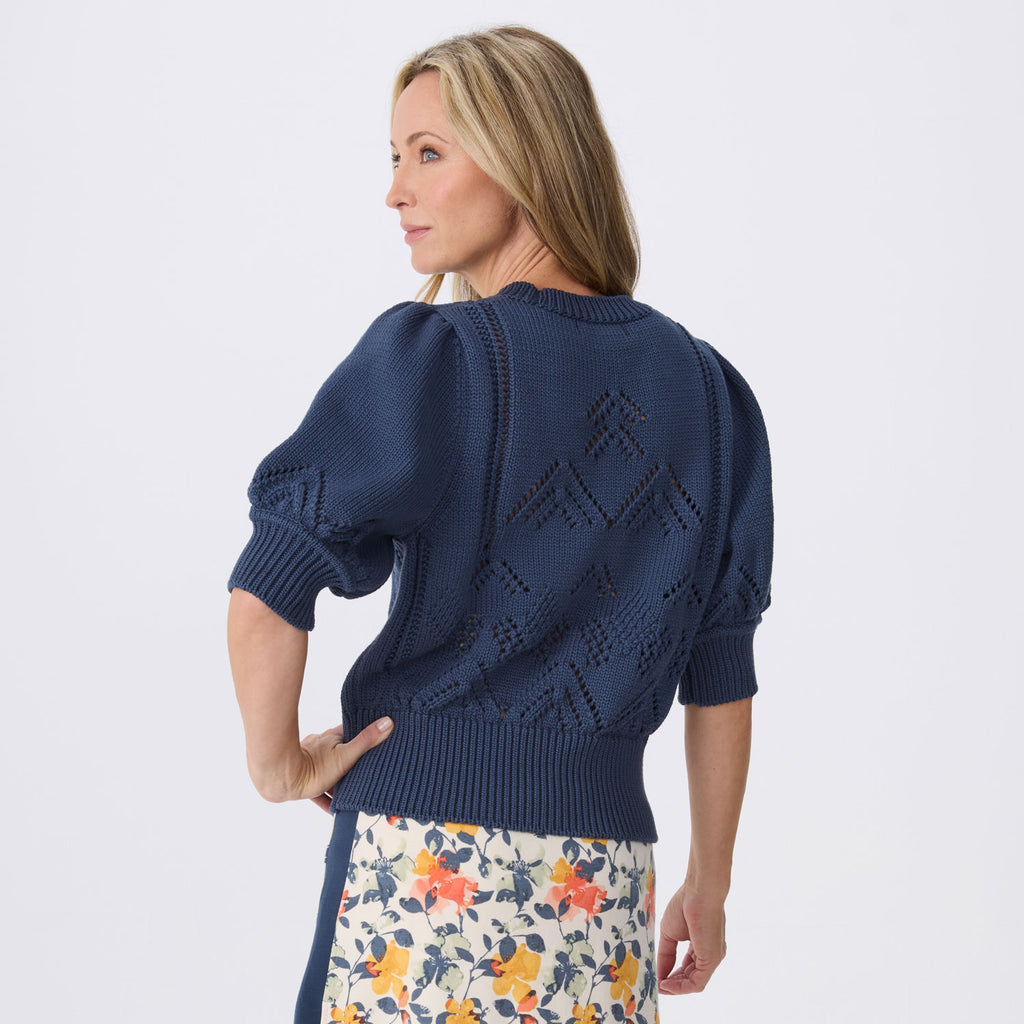 Clary Short Sleeve Pointelle Sweater