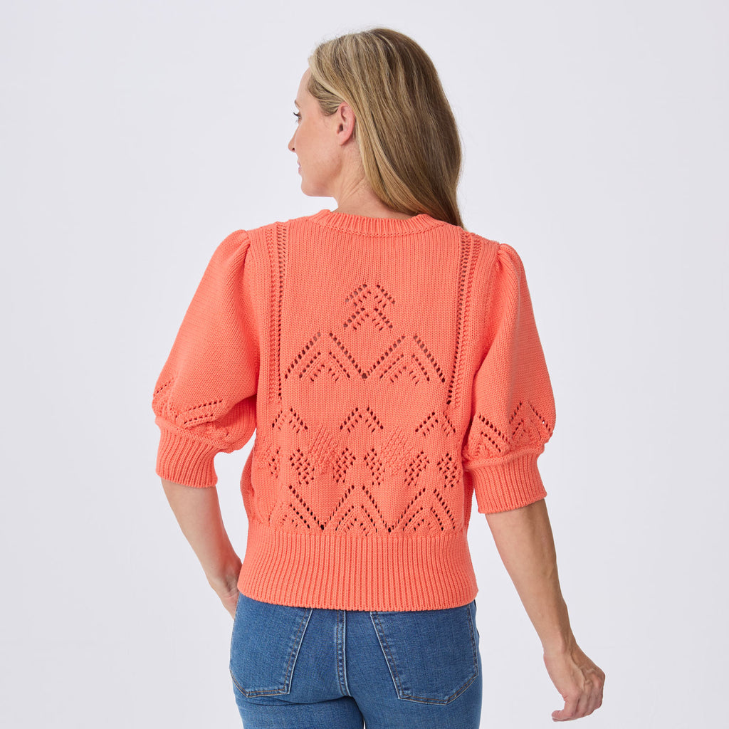 Clary Short Sleeve Pointelle Sweater