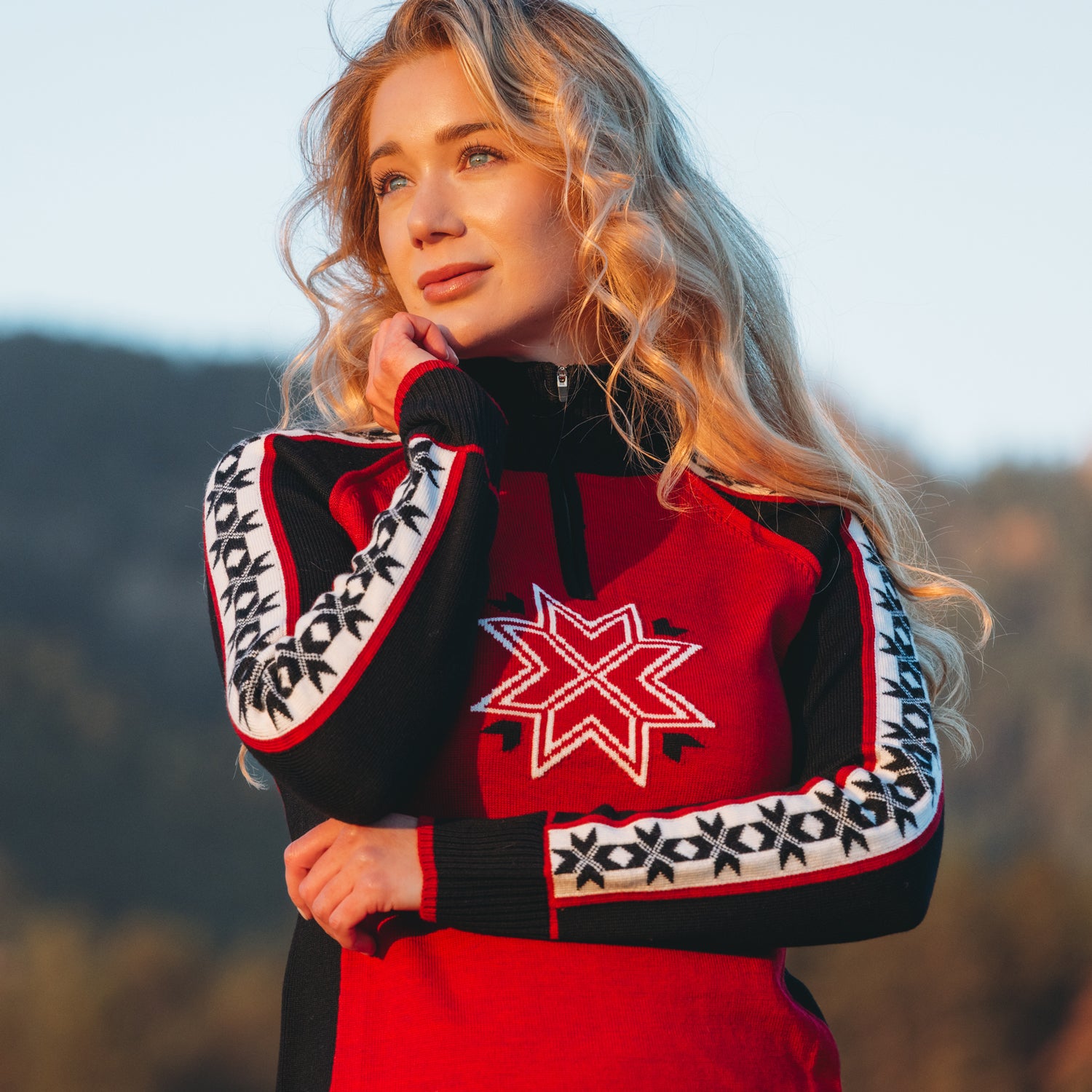 Meribel 100% Merino Zip Neck Sweater